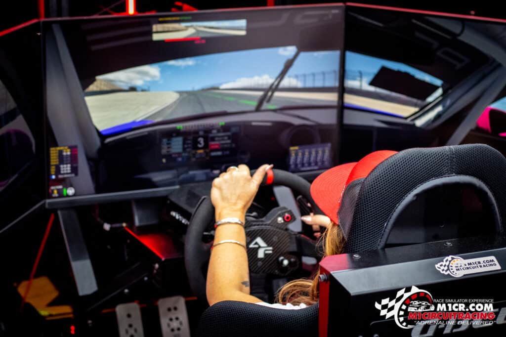 racer in racing cockpit